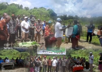 Dukung Pertanian Rakyat, Wakapolsek Bonggo Ikut Resmikan Pembukaan Lahan Cetak Sawah 640 H