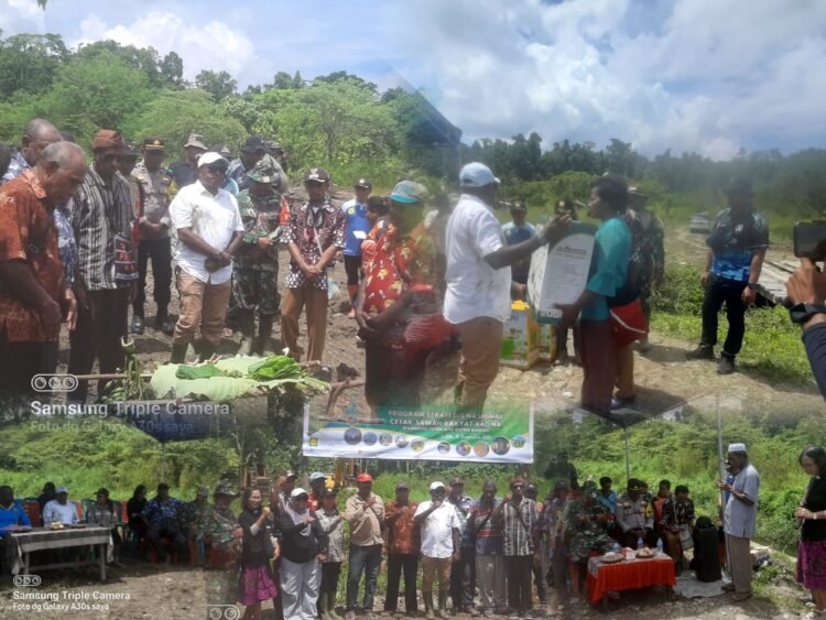Dukung Pertanian Rakyat, Wakapolsek Bonggo Ikut Resmikan Pembukaan Lahan Cetak Sawah 640 H