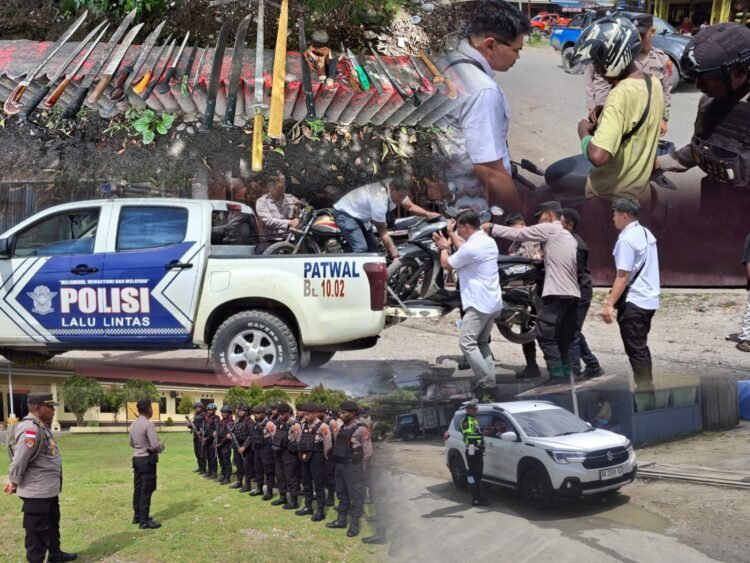 Wakapolres Jayawijaya, Pimpin razia terpadu yang melibatkan Pers Polres Jayawijaya serta Brimob Yon D Wamena