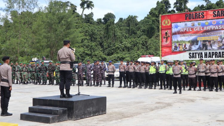 Kapolres Sarmi Pimpin Apel Gelar Pasukan Kesiapsiagaan Hadapi Bencana Hidrometeorologi