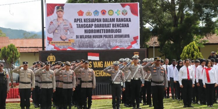 Apel Kesiapan Dalam Rangka Tanggap Darurat Bencana Hidrometeorologi di Polres Jayawijaya