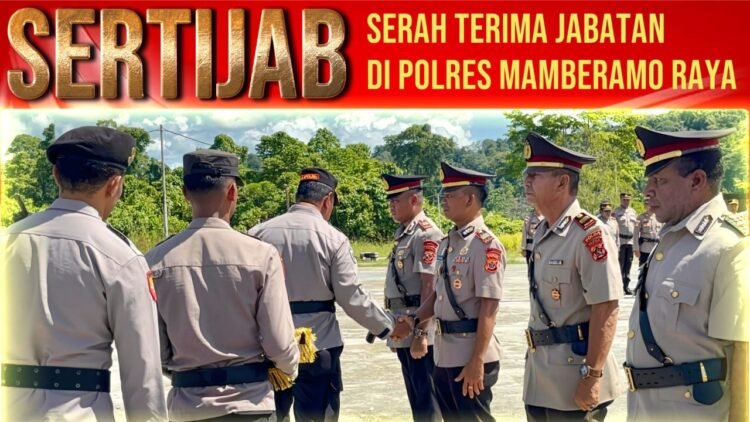 Upacara Serah Terima Jabatan Kabag Ops, Kasat Binmas dan Kasat Narkoba Polres Mamberamo Raya