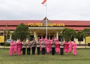 Upacara Serah Terima Jabatan Wakapolres, Kapolsek, Kasat Lantas, dan Kasat Intelkam Polres Jayawijaya