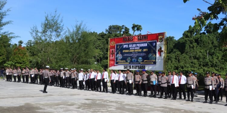 Menjelang OPS Lilin 2025, Polres Sarmi Luncurkan Operasi Zebra Cartenz dengan Kekuatan Penuh