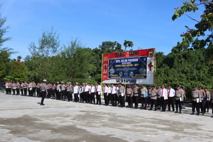 Menjelang OPS Lilin 2025, Polres Sarmi Luncurkan Operasi Zebra Cartenz dengan Kekuatan Penuh