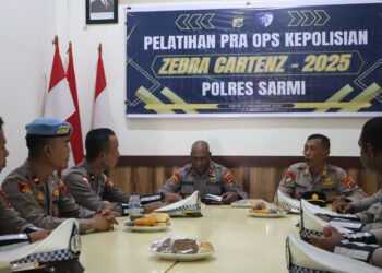 Polres Sarmi Mantapkan Kesiapan, Sat Lantas Gelar Lat Pra Operasi Zebra Cartenz 2025