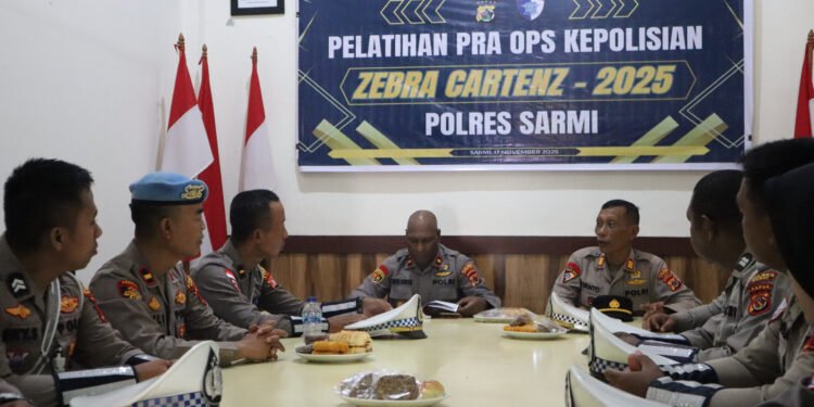 Polres Sarmi Mantapkan Kesiapan, Sat Lantas Gelar Lat Pra Operasi Zebra Cartenz 2025