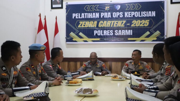 Polres Sarmi Mantapkan Kesiapan, Sat Lantas Gelar Lat Pra Operasi Zebra Cartenz 2025