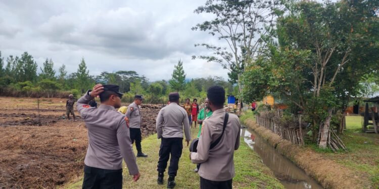 Kapolsek Wamena Kota Cek Perkembangan Tanaman Jagung di Kampung Hubikiak
