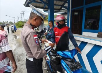 Hari ke-10 Ops Zebra, Sat Lantas Polres Sarmi Intensifkan Penertiban di Pos Kelapa Satu