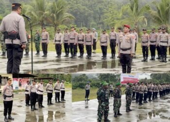 Kapolres Mamberamo Raya Pimpin Langsung Apel Gelar Pasukan dalam Rangka Antisipasi Kalender Kamtibmas Bulan Desember 2025