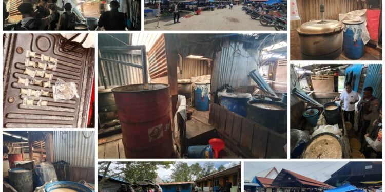 Polres Jayawijaya Amankan Miras Lokal dan Ganja dalam Patroli Ops Lilin Cartenz 2025