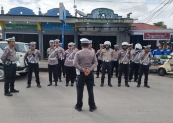 Satlantas Polres Jayawijaya Gelar Strong Point Pagi di Sejumlah Titik Rawan Kemacetan
