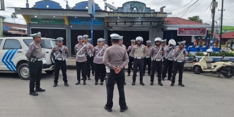 Satlantas Polres Jayawijaya Gelar Strong Point Pagi di Sejumlah Titik Rawan Kemacetan