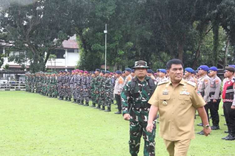 Dandim 1310/Bitung Letkol Inf Dewa Made DJ Jadi Komandan Apel Gelar Pasukan dan Peralatan Siaga Bencana