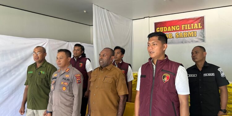 Kapolres Sarmi Hadiri Launching Penyaluran Beras SPHP Papua Raya Secara Virtual
