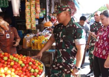 Pastikan Harga Sembako Stabil, Dandim 1310/Bitung bersama Pemerintah Kota Bitung Sidak Pasar Winenet