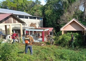 Semarak Hari Juang Infanteri Ke-77, Kodim 1310/Bitung Gelar Karya Bakti Pembersihan Pekuburan Umum