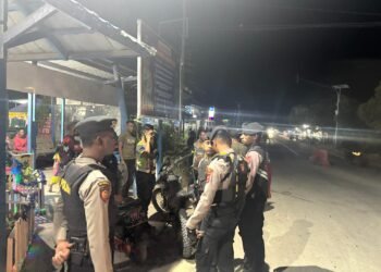 Sat Samapta Polres Sarmi Laksanakan Patroli URC Malam Hari, Amankan Miras dan Petasan