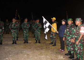 Perkuat Sinergi TNI – Rakyat, Hukum Tua Kema Dua Ariantje Loho, Lepas Peleton Beranting Yudha Wastu Pramuka Jaya