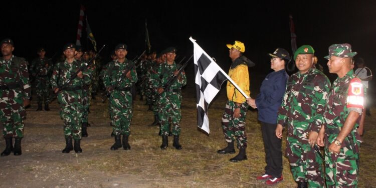 Perkuat Sinergi TNI – Rakyat, Hukum Tua Kema Dua Ariantje Loho, Lepas Peleton Beranting Yudha Wastu Pramuka Jaya