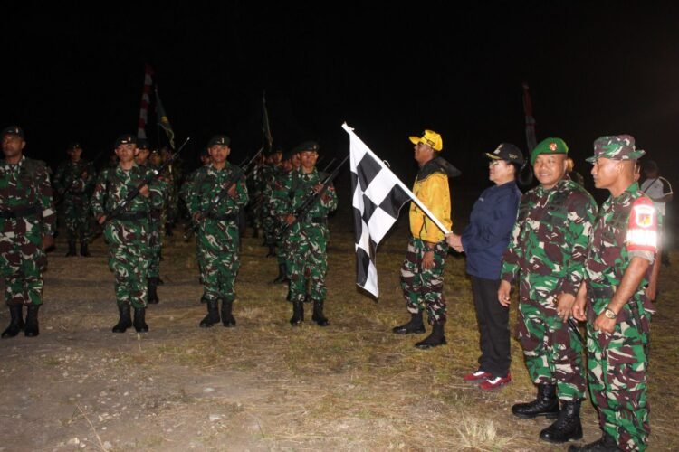 Perkuat Sinergi TNI – Rakyat, Hukum Tua Kema Dua Ariantje Loho, Lepas Peleton Beranting Yudha Wastu Pramuka Jaya