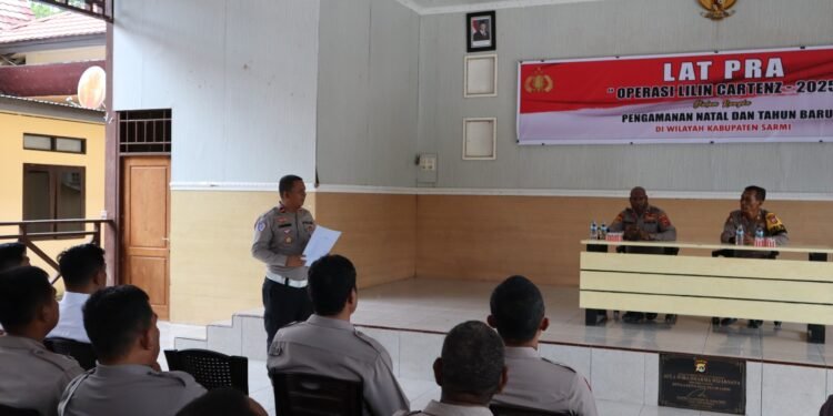 Jelang Natal dan Tahun Baru, Polres Sarmi Gelar Lat Pra Ops Operasi Lilin Cartenz 2025