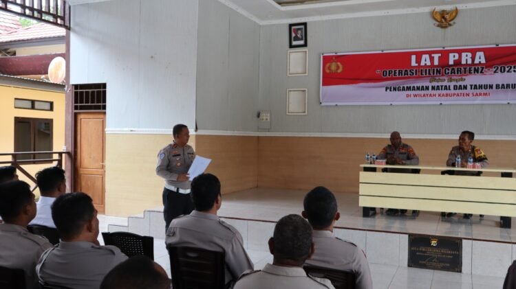 Jelang Natal dan Tahun Baru, Polres Sarmi Gelar Lat Pra Ops Operasi Lilin Cartenz 2025