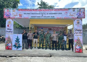 Jaga Natal dan Tahun Baru Tetap Kondusif, Polres Sarmi Bersama TNI Siagakan Pos Pengamanan