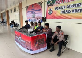 Operasi Lilin Cartenz 2025, Polres Mappi  Perketat Pengamanan di Bandara Kepi