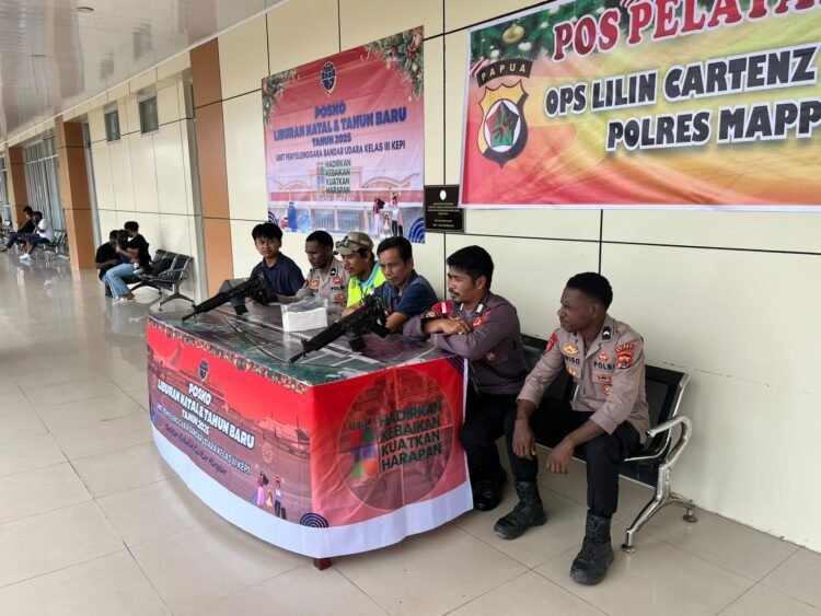 Operasi Lilin Cartenz 2025, Polres Mappi Perketat Pengamanan di Bandara Kepi