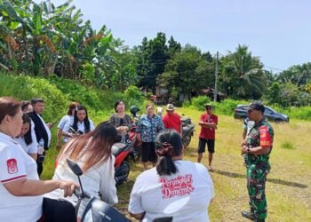 Sukseskan Program KDKMP, Danramil 1310-04/Dimembe Turun Lokasi Cek Pengukuran Lahan