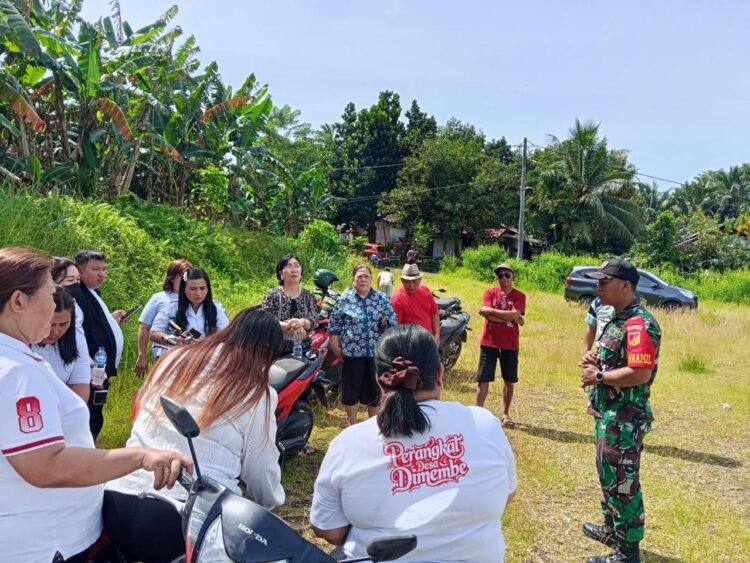 Sukseskan Program KDKMP, Danramil 1310-04/Dimembe Turun Lokasi Cek Pengukuran Lahan