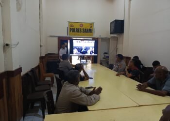 Melalui Zoom Meeting, Personel Polres Sarmi Ikuti Perayaan Natal Polda Papua