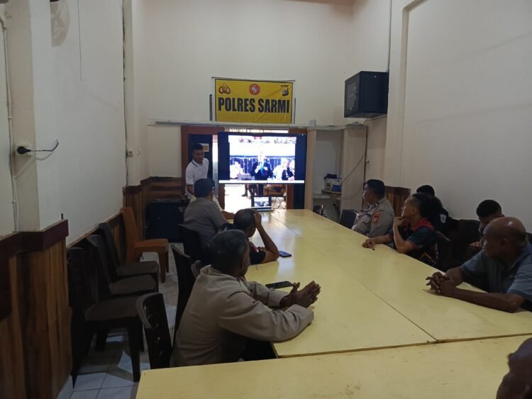 Melalui Zoom Meeting, Personel Polres Sarmi Ikuti Perayaan Natal Polda Papua