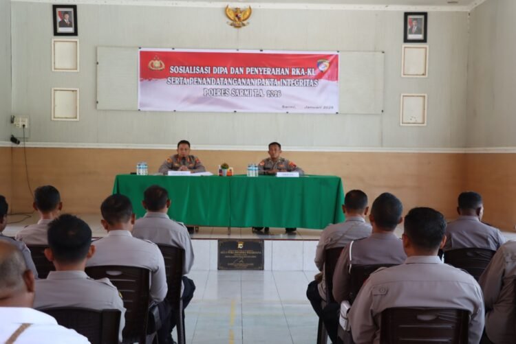 Kapolres Sarmi Pimpin Sosialisasi DIPA dan RKA-KL TA 2026, Tegaskan Komitmen Transparansi Anggaran