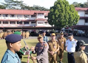 Wujud Nyata Sinergi TNI dan Lintas Sektoral, Kodim 1310/Bitung Apel Bersama Pencanangan Gerakan Indonesia Asri di Kabupaten Minut
