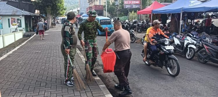 Komitmen TNI – Polri dan Pemerintah Daerah Menjaga Kebersihan Pasar dan Masjid, Dukung Program Nasional