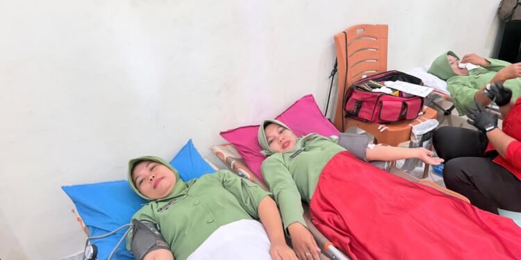 Wujud Kepedulian Terhadap Sesama, Kodim 1310/Bitung dan Koramil Jajaran Gelar Donor Darah Peringati HUT Persit Ke-80