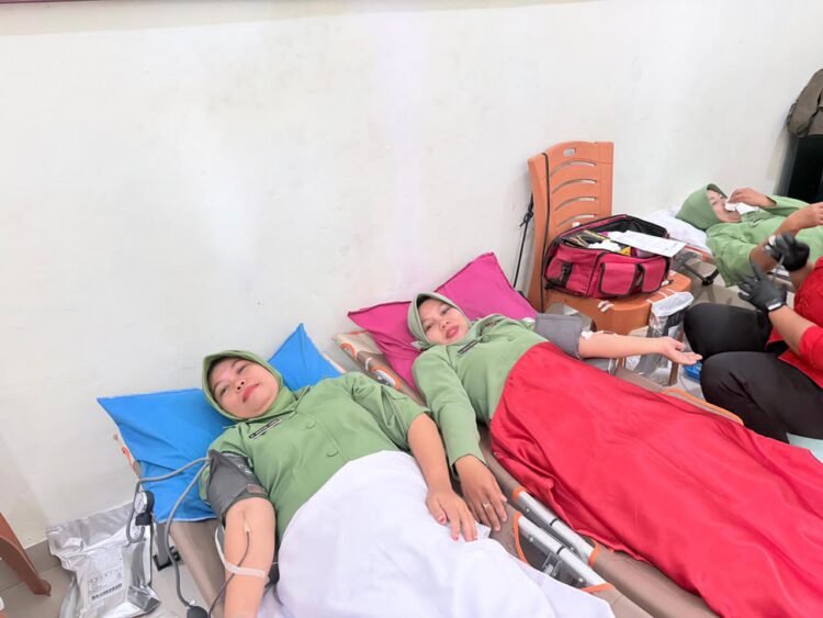 Wujud Kepedulian Terhadap Sesama, Kodim 1310/Bitung dan Koramil Jajaran Gelar Donor Darah Peringati HUT Persit Ke-80