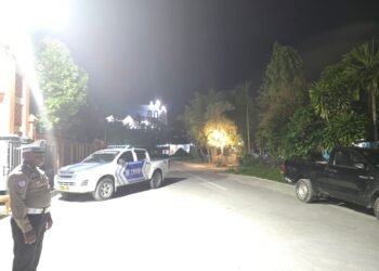 Sat Lantas Polres Sarmi Gelar Strong Point Sore dan Amankan Sholat Tarawih di Masjid Raya Sarmi